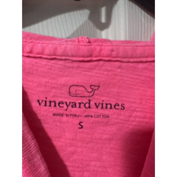 Vineyard Vines Hot Neon Pink Hooded Long Sleeve Light Weight Pullover Size S - Picture 5 of 8